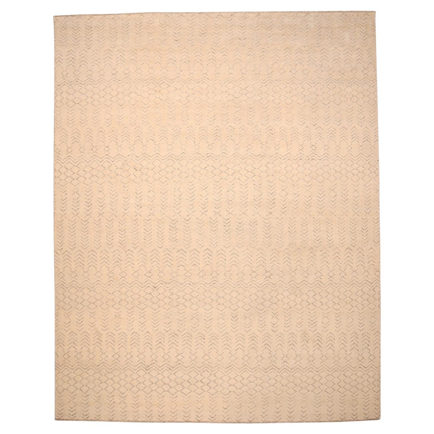 Tappeti India Moroccan Area Rugs - Wool Ivory Design - 96582