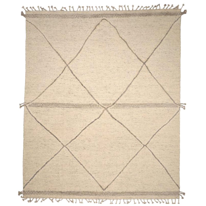 Tappeti India Moroccan Area Rugs - Wool Ivory Design - 96625 in vendita
