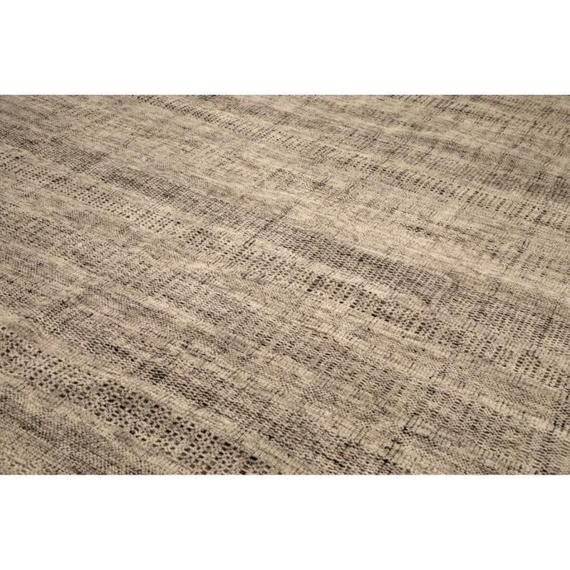 Moderne Tapis marocains indiens - motif en laine ivoire taupe - 94483 en vente