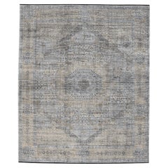 India Moroccan Area Rugs - Wool Shades of Gray / silver - 96589