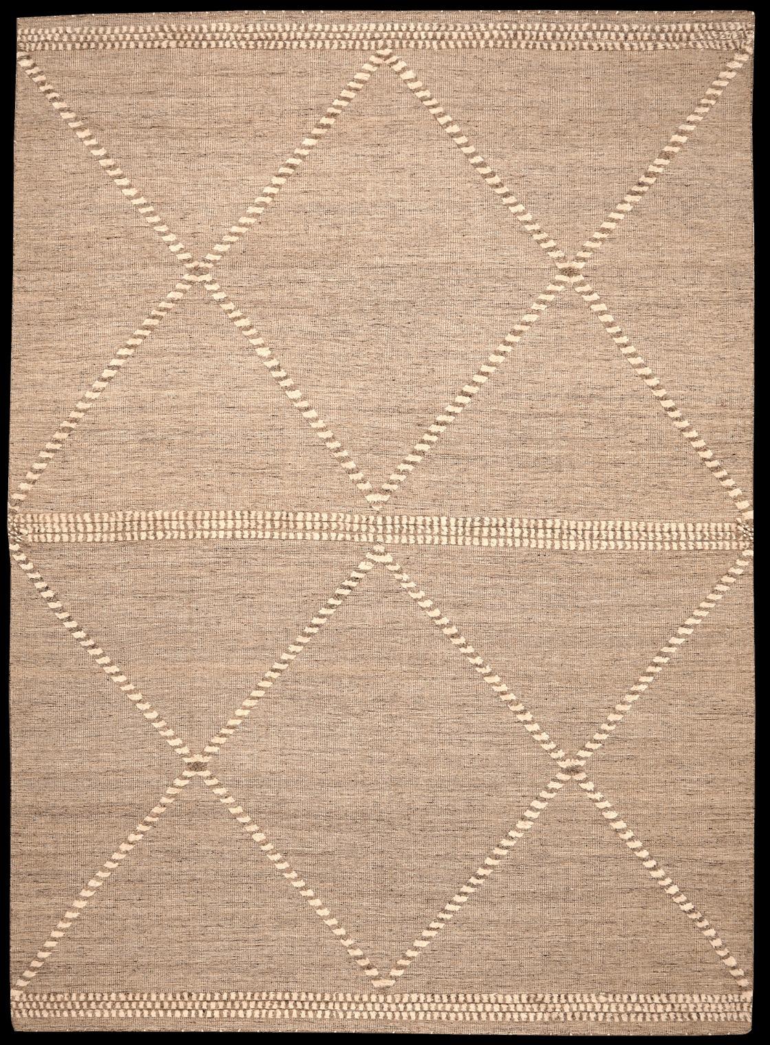 Marokkanische Teppiche aus Indien - Wolle in Taupe mit Muster - 96541