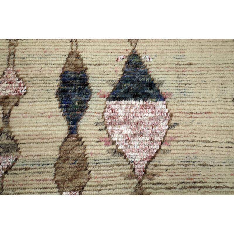 Indian India Moroccan Over Size Rug - Wool Blue Brown Ivory Design - 94538 For Sale