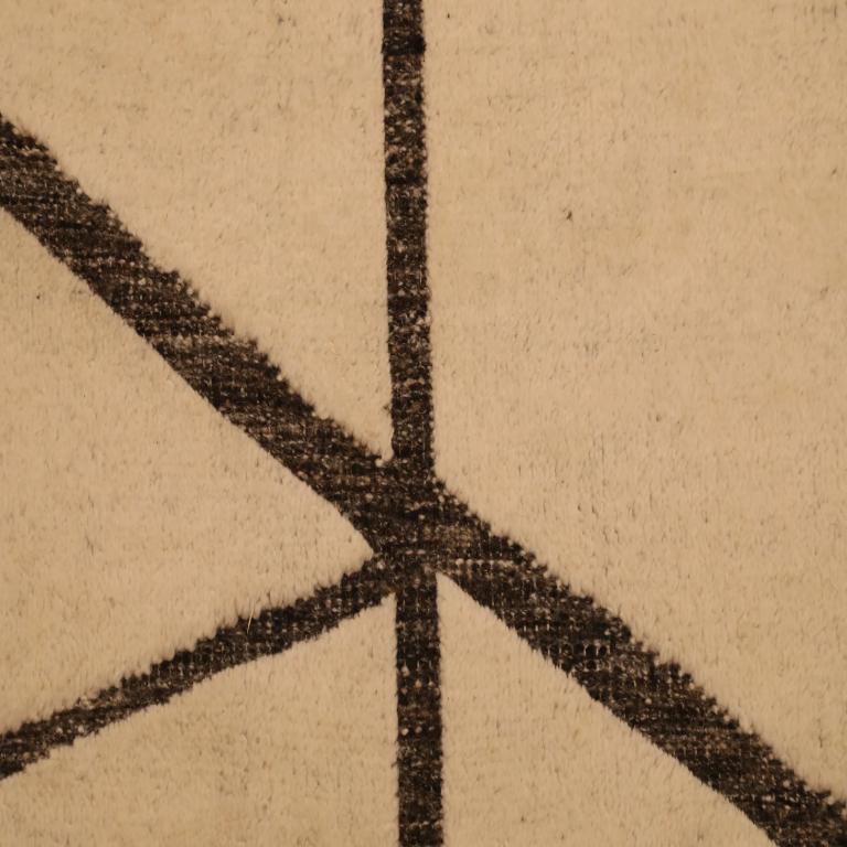Moderno Tappeto India Moroccan Over Size - Lana Marrone Avorio Design - 94237 in vendita