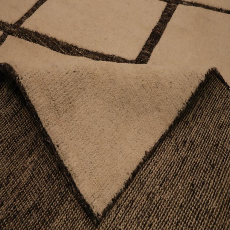 Indiano Tappeto India Moroccan Over Size - Lana Marrone Avorio Design - 94237 in vendita
