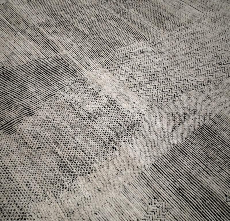 Indien Marokkanischer Teppich in Übergröße - Wolle Braun Elfenbein Design - 94459 (Moderne) im Angebot