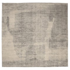 Indien Marokkanischer Teppich in Übergröße - Wolle Braun Elfenbein Design - 94459