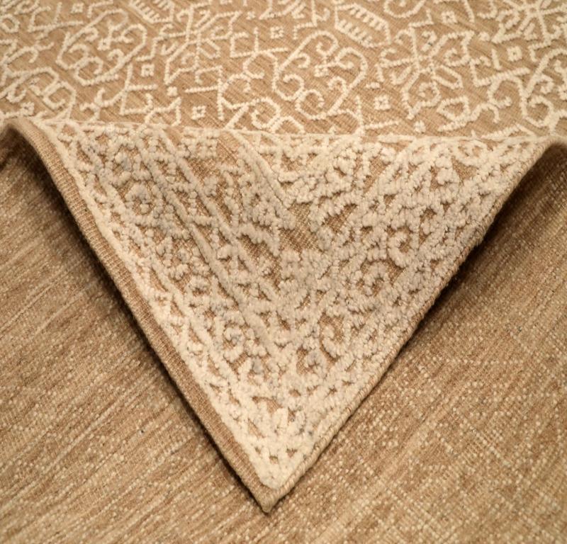 Indiano Tappeto India Moroccan Over Size - Lana Marrone Avorio Design - 94468 in vendita