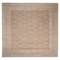 India Moroccan Over Size Rug - Wool Brown Ivory Design - 94468