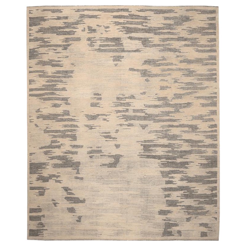 Indien Marokkanischer Teppich in Übergröße - Wolle Braun Elfenbein Design - 94473