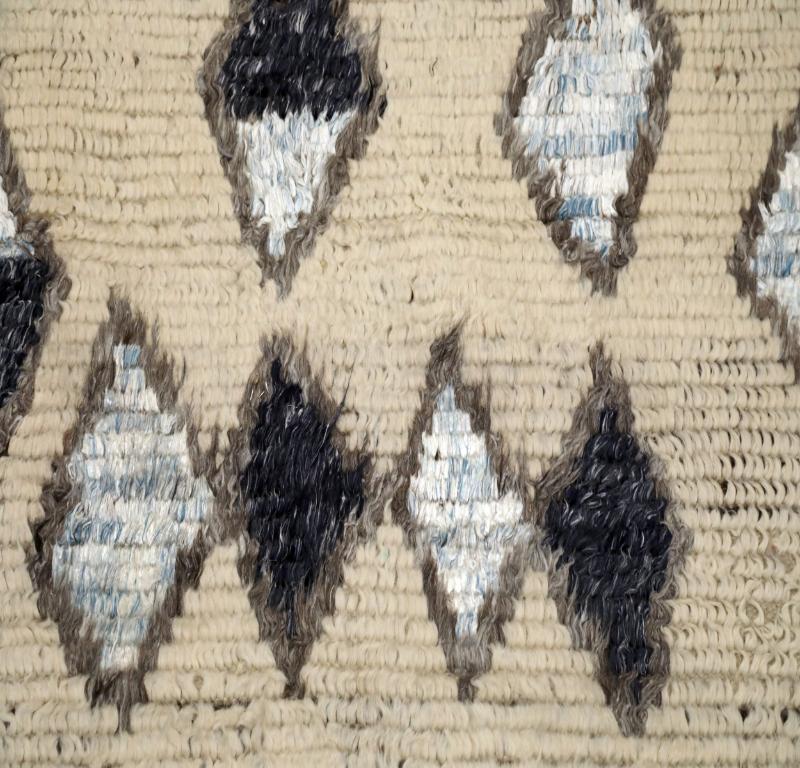 Annodato a mano Tappeto India Moroccan Over Size - Lana Marrone Avorio Design - 94496 in vendita
