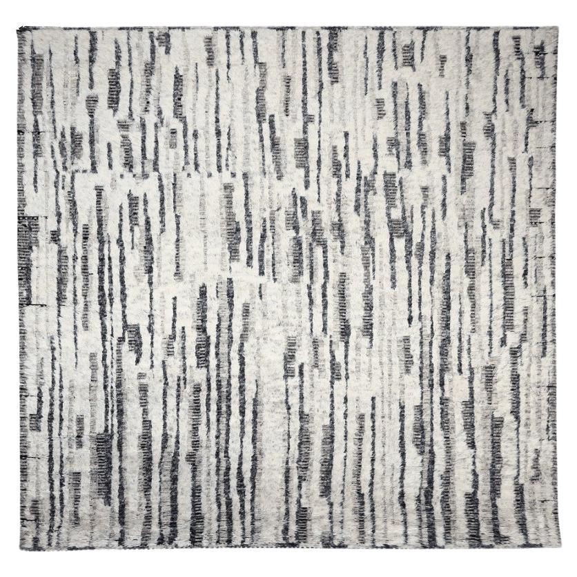 Indien Marokkanischer Teppich in Übergröße - Wolle Braun Elfenbein Design - 94499
