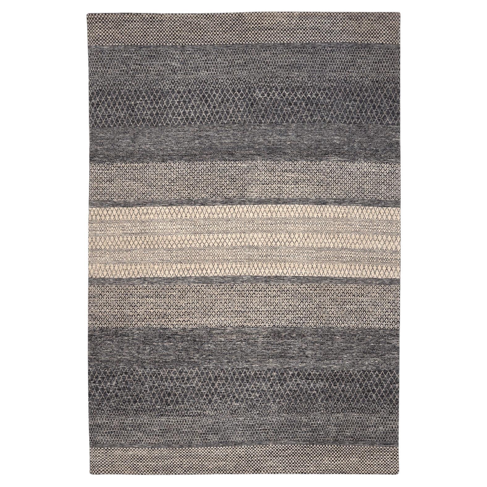 India Moroccan Over Size Teppich - Wolle Braun Elfenbein Design - 96581