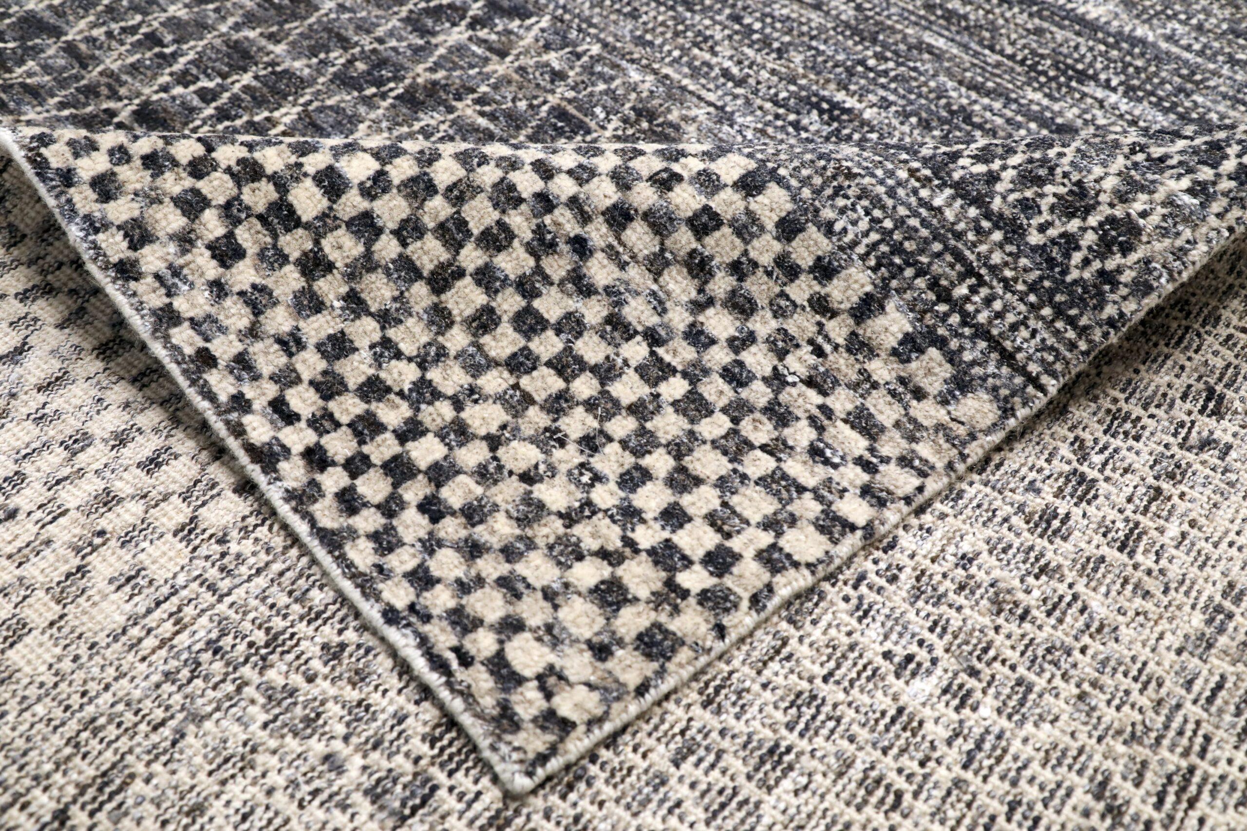 Indiano Tappeto India Moroccan Over Size - Lana Marrone Avorio Design - 96596 in vendita