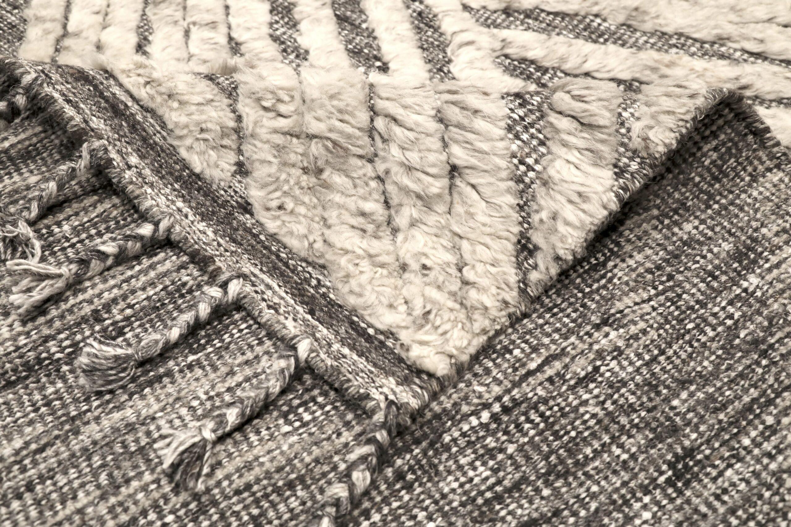 Indiano Tappeto India Moroccan Over Size - Lana Marrone Avorio Design - 96600 in vendita