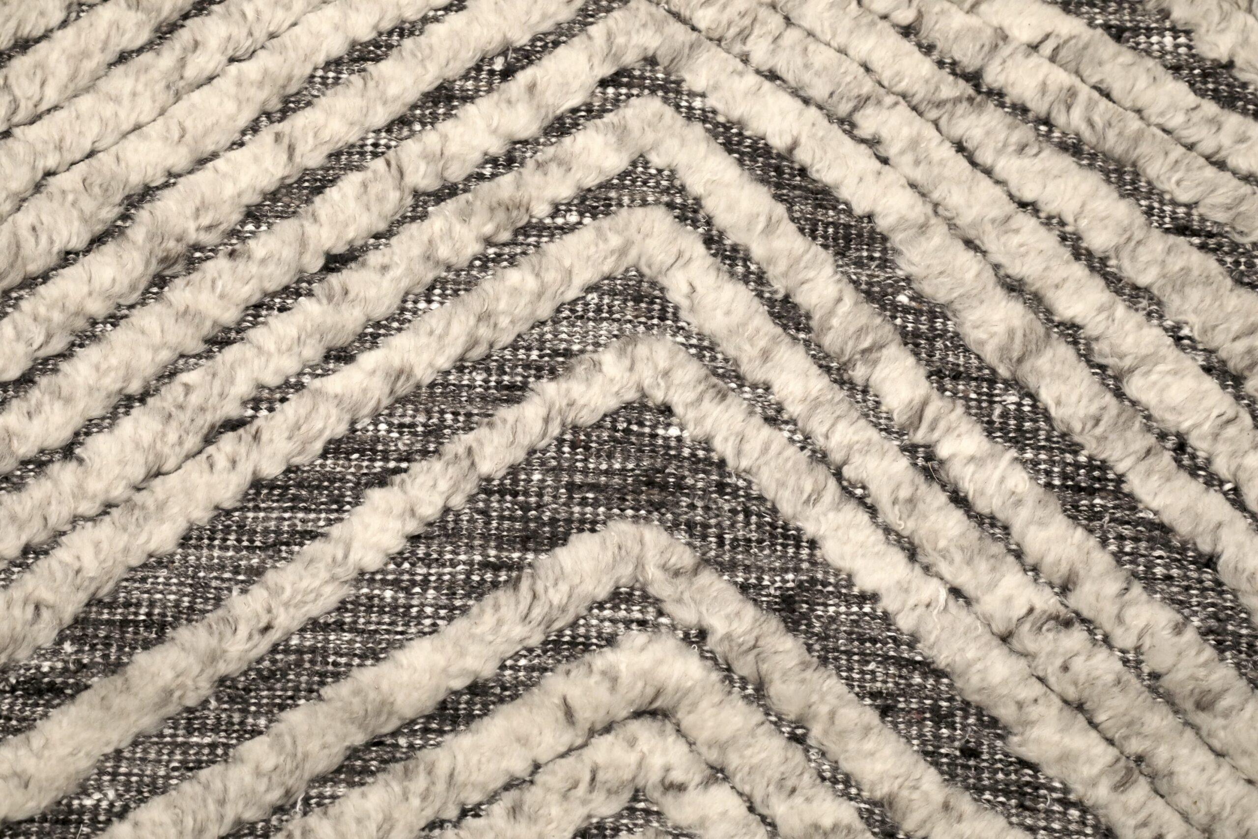 Annodato a mano Tappeto India Moroccan Over Size - Lana Marrone Avorio Design - 96600 in vendita