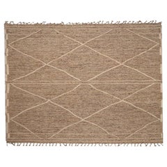 India Moroccan Over Size Rug - Wool Brown Ivory Design - 96623