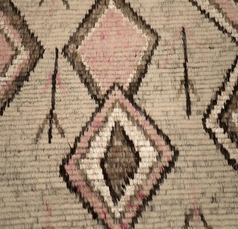 Annodato a mano Tappeto India Moroccan Over Size - Lana Marrone Avorio Rosa Design - 94518 in vendita