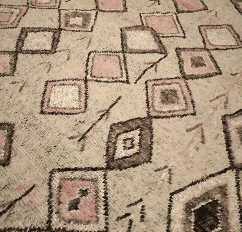 Moderno Tappeto India Moroccan Over Size - Lana Marrone Avorio Rosa Design - 94525 in vendita