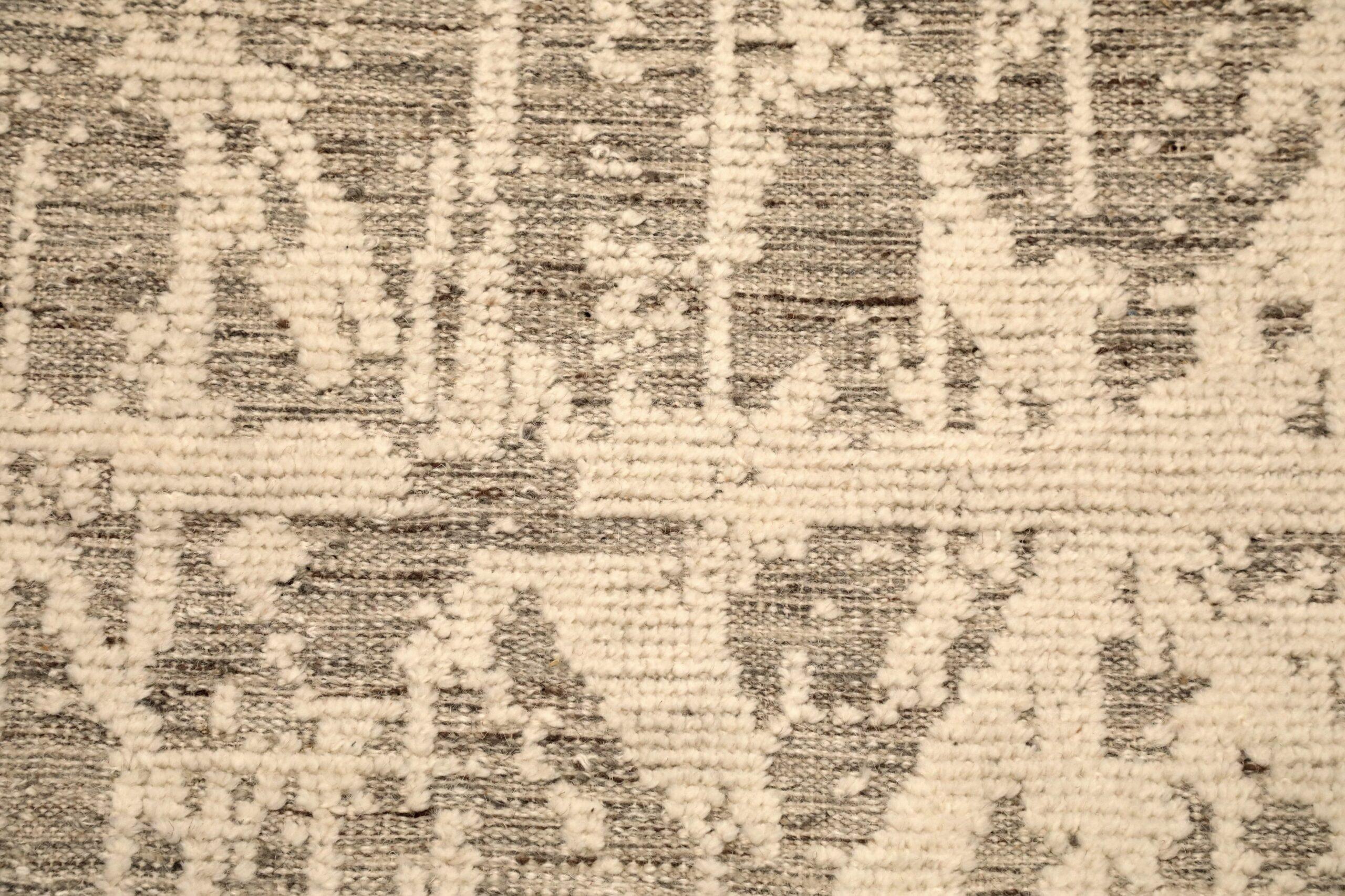 Tappeto India Moroccan Over Size - Lana Marrone Avorio Taupe Design - 96603 In condizioni ottime in vendita a Dallas, TX