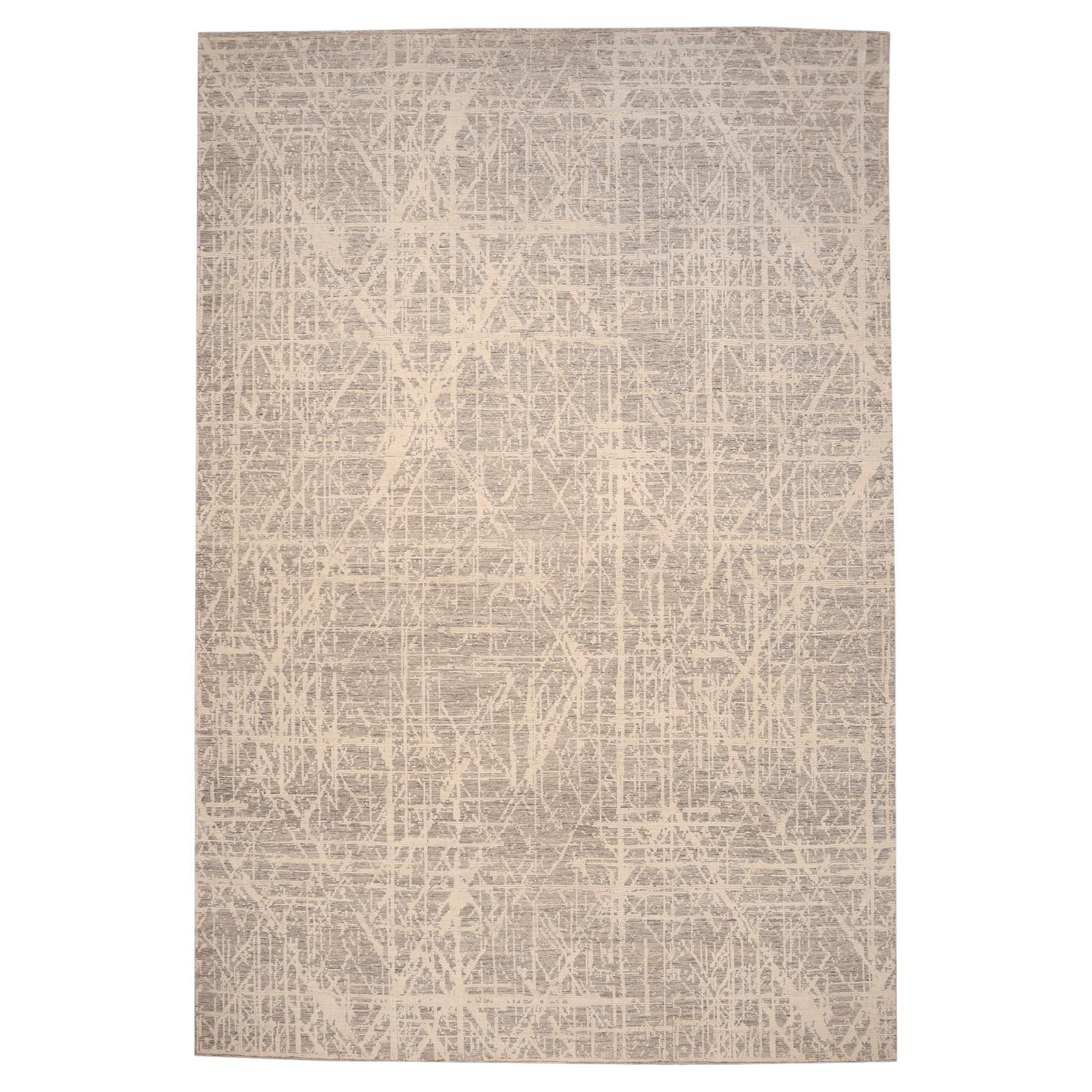 India Moroccan Over Size Teppich - Wolle Braun Elfenbein Taupe Design - 96603