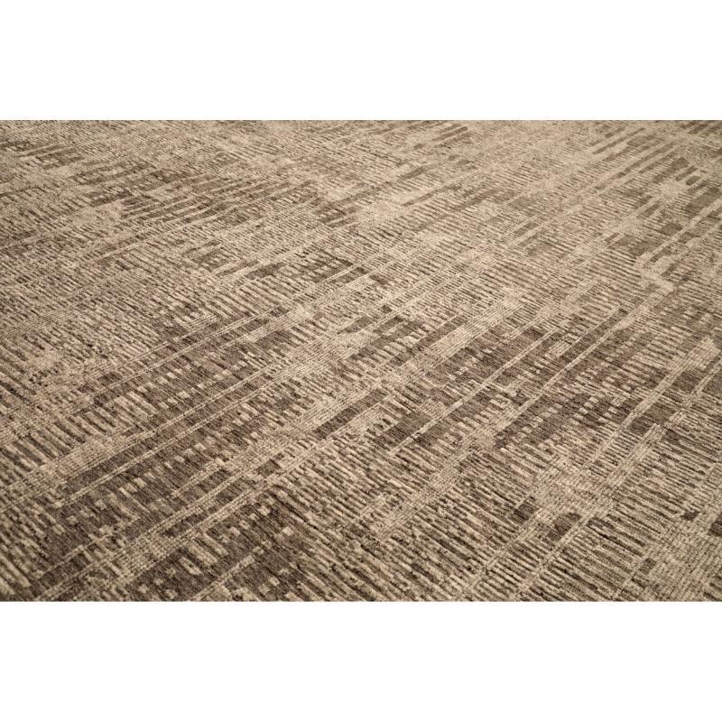 India Moroccan Over Size Teppich - Wolle Brown Taupe Design - 94477 (Moderne) im Angebot