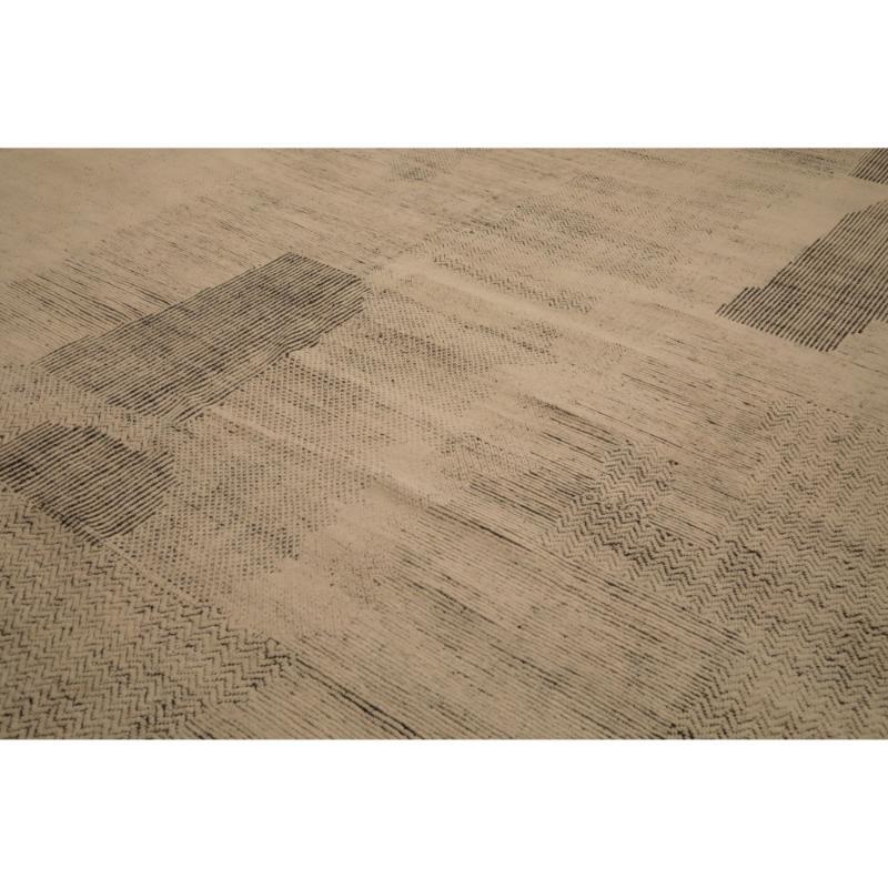 Moderno Tappeto India Moroccan Over Size - Disegno in lana e avorio - 94440 in vendita