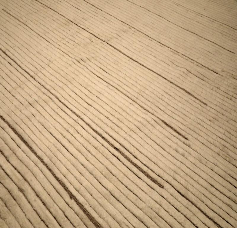 Moderno Tappeto India Moroccan Over Size - Disegno in lana e avorio - 94463 in vendita