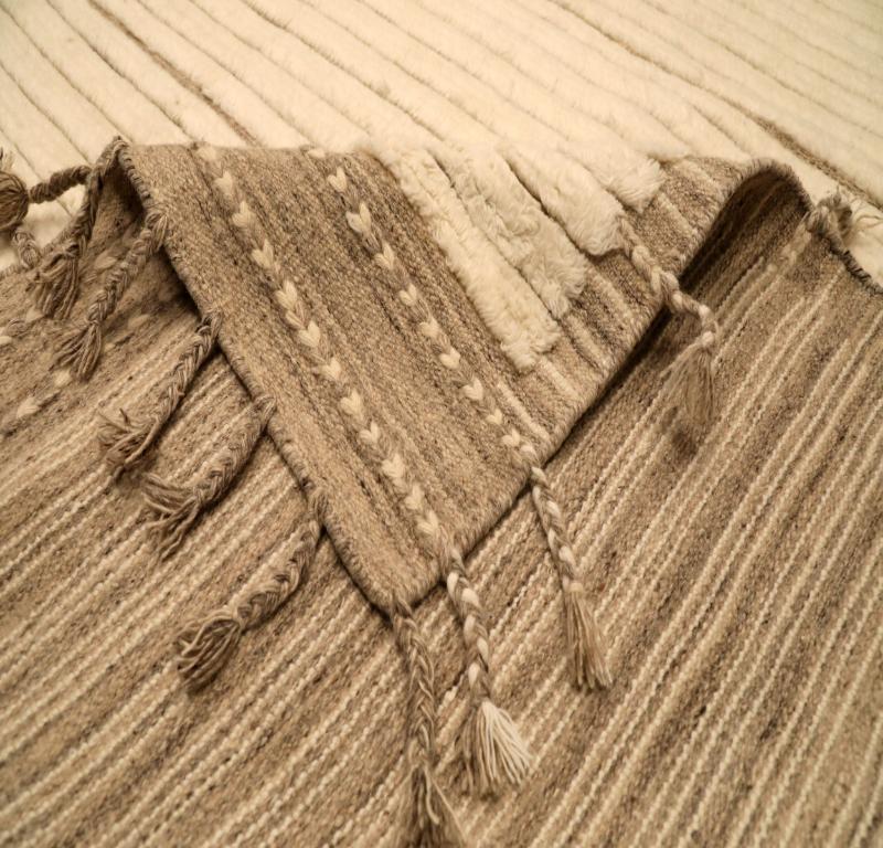Indiano Tappeto India Moroccan Over Size - Disegno in lana e avorio - 94463 in vendita