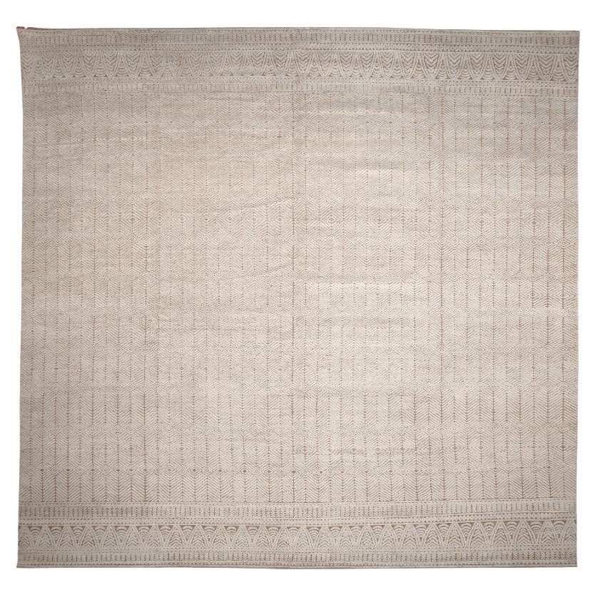 Indien Marokkanisch Over Size Teppich - Wolle Elfenbein Design - 94486