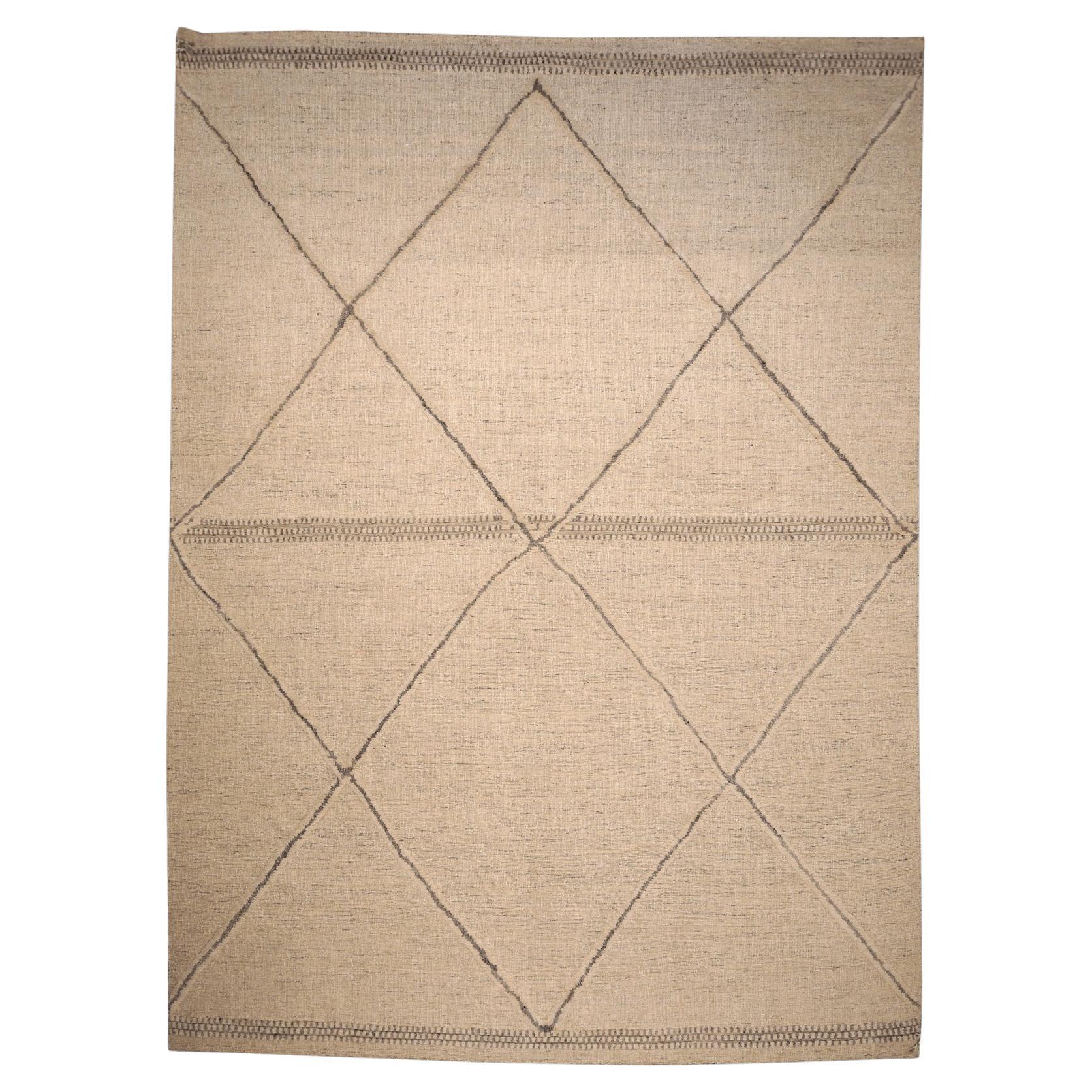 Indien Marokkanisch Over Size Teppich - Wolle Elfenbein Design - 96562