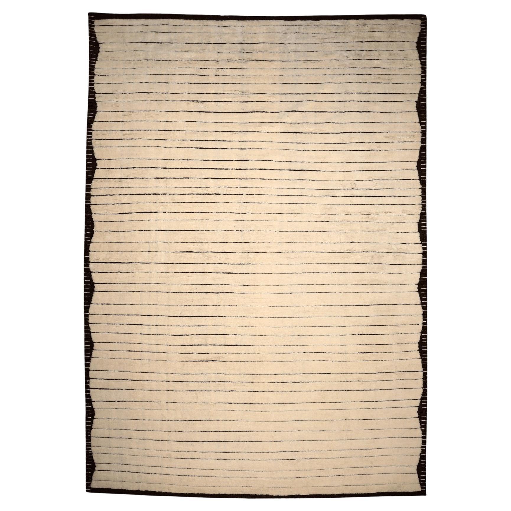 Tappeto India Moroccan Over Size - Disegno in lana e avorio - 96564