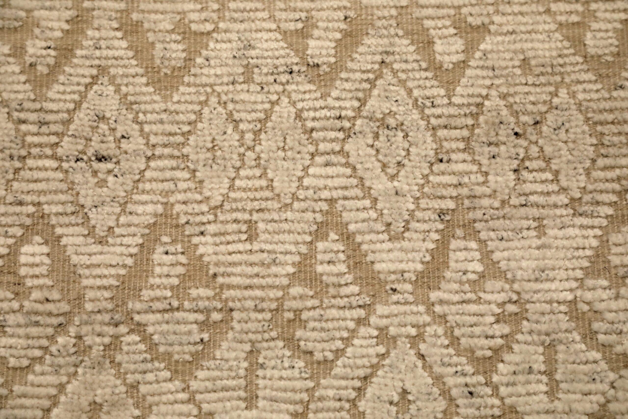 Indien Marokkanisch Over Size Teppich - Wolle Elfenbein Design - 96567 im Zustand „Hervorragend“ im Angebot in Dallas, TX