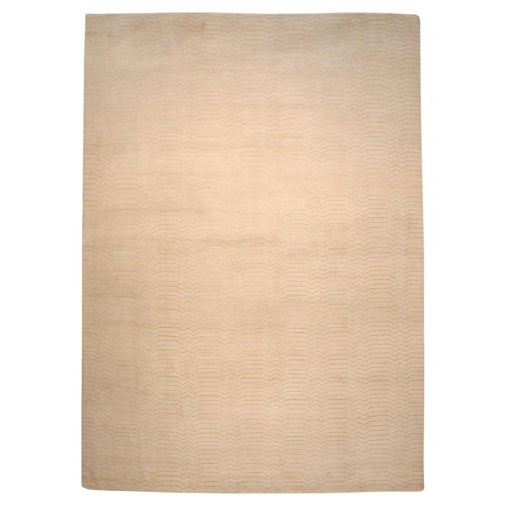Indien Marokkanisch Over Size Teppich - Wolle Elfenbein Design - 96576