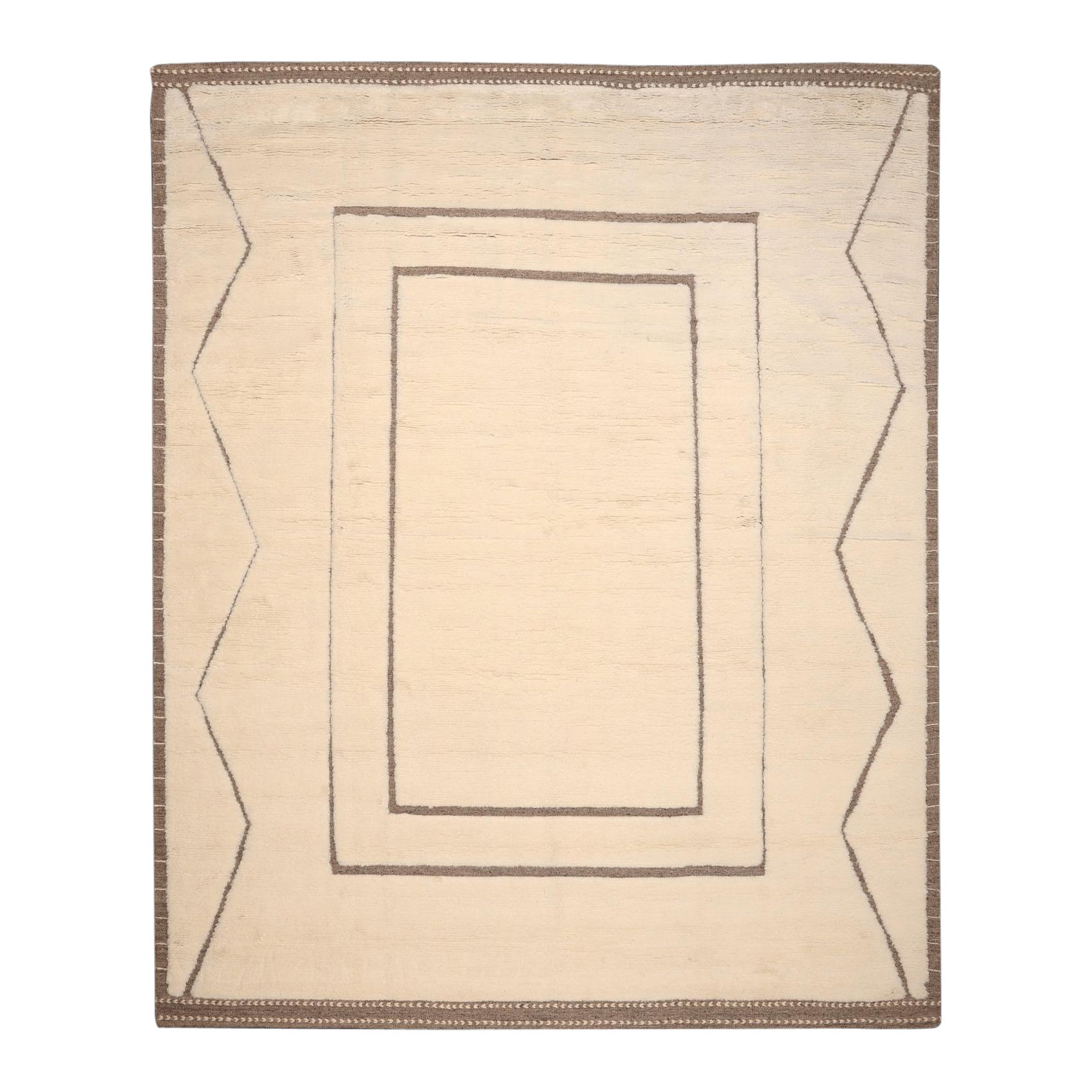 Indien Marokkanisch Over Size Teppich - Wolle Elfenbein Design - 96586