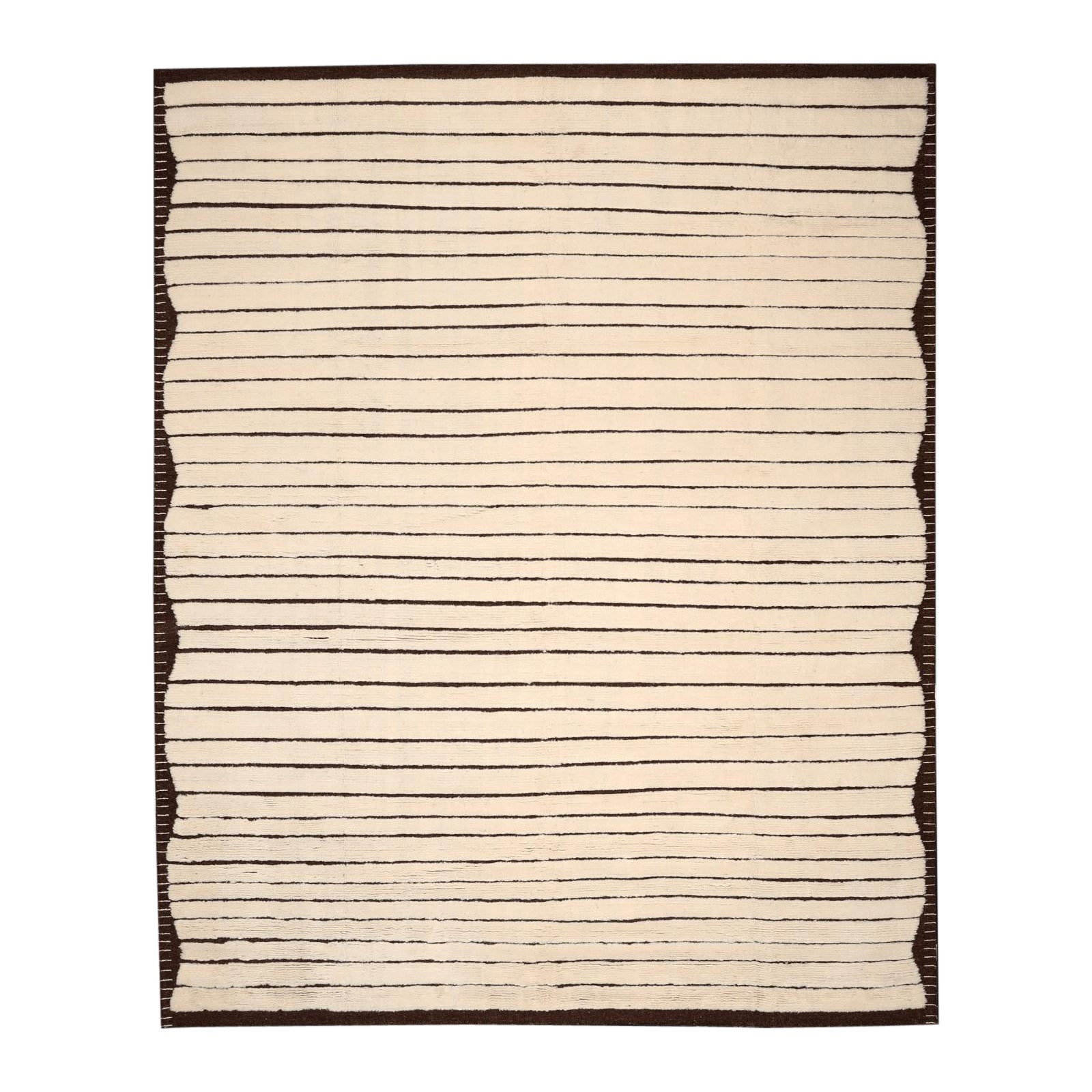 Indien Marokkanisch Over Size Teppich - Wolle Elfenbein Design - 96587