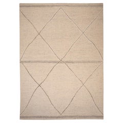 India Moroccan Over Size Rug - Wool Ivory Design - 96601