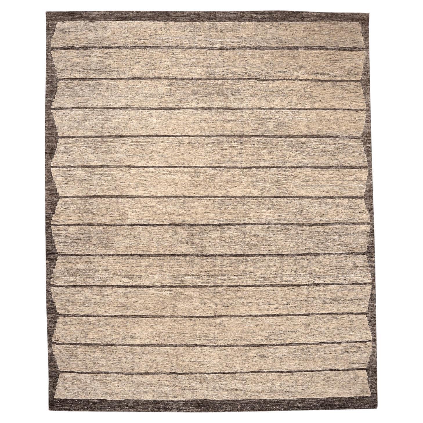 Indien Marokkanisch Over Size Teppich - Wolle Elfenbein Taupe Design - 96566