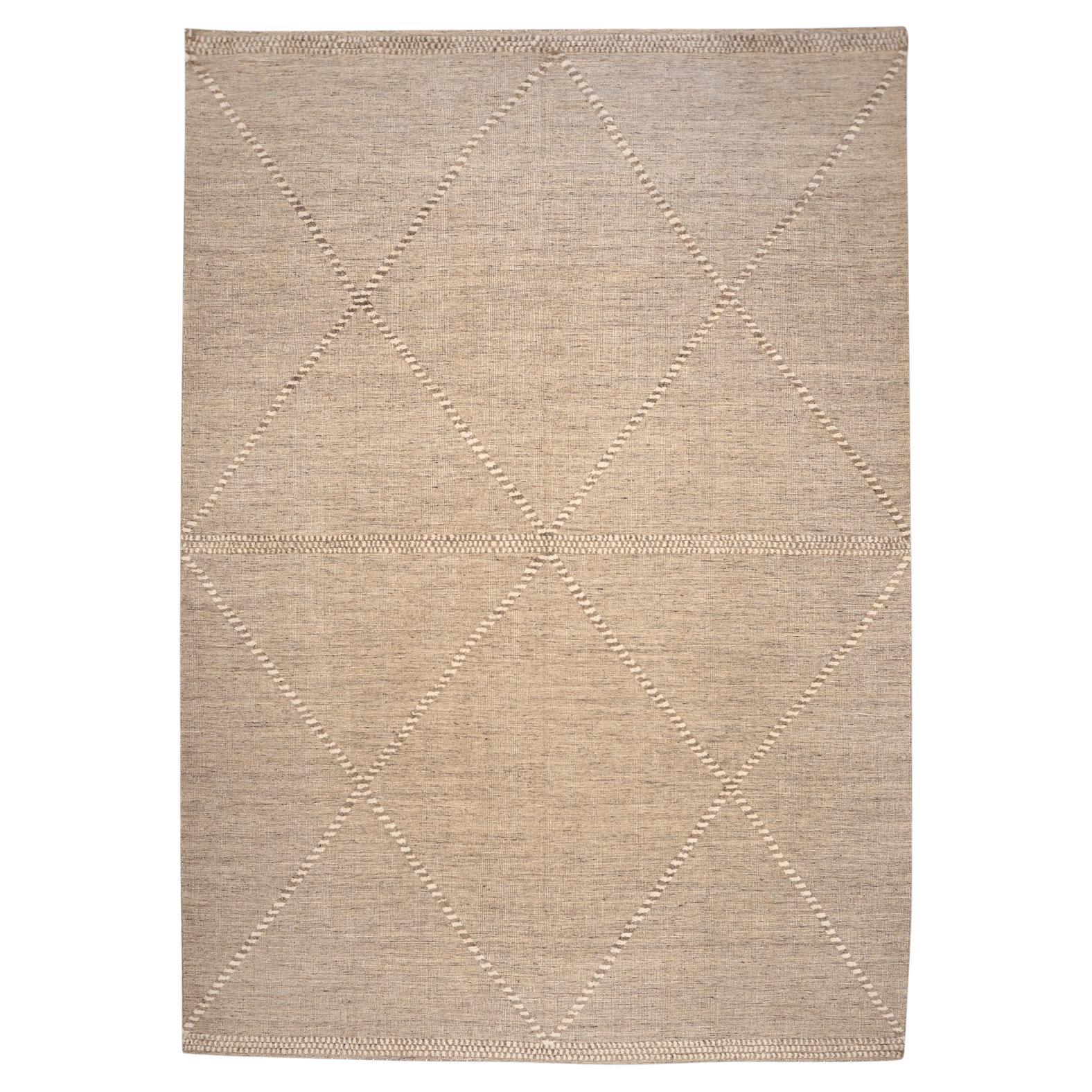 Indien Marokkanisch Over Size Teppich - Wolle Elfenbein Taupe Design - 96568