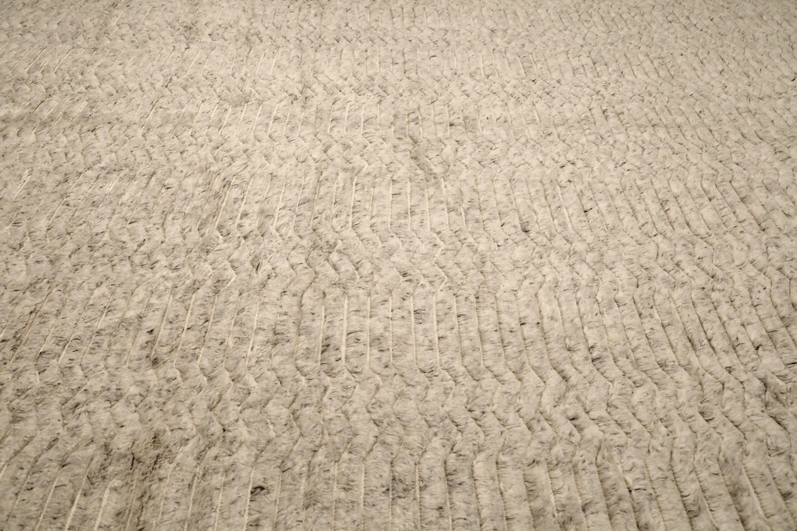 Alfombra Marroquí India - Diseño Lana Marfil Topo - 96580 Anudado a mano en venta