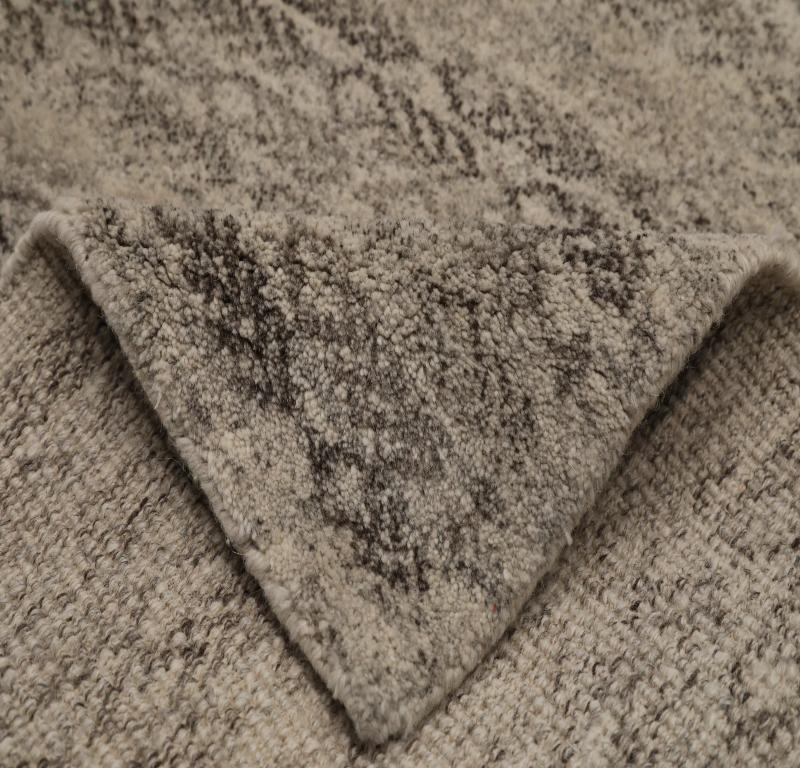Indien Marokko Läufer Teppich CIRCA 1990 - Wolle Braun Elfenbein Design - 99529 im Zustand „Hervorragend“ im Angebot in Dallas, TX