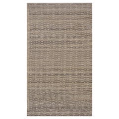 India Moroccan Runner Rug Circa 1990 - Wool Brown Ivory Design - 99529