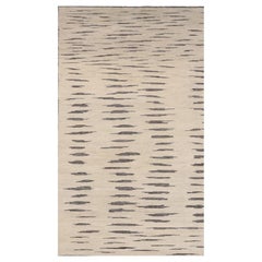 India Moroccan Runner Rug Circa 1990 - Wool Brown Ivory Design - 99530