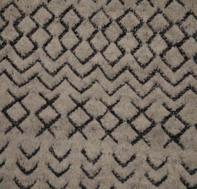 Indien Marokko Läufer Teppich CIRCA 1990 - Wolle Braun Elfenbein Design - 99531 (Indisch) im Angebot