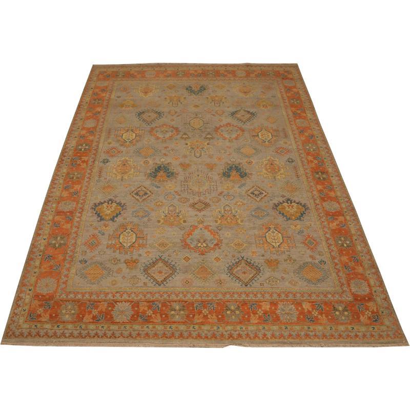 Entdecken Sie die Eleganz von India Oushak mit den Area Rugs von Circa 1990. Dieses exklusive Design aus Wolle und BlueOrange ist perfekt, um Ihren Raum zu verschönern.
