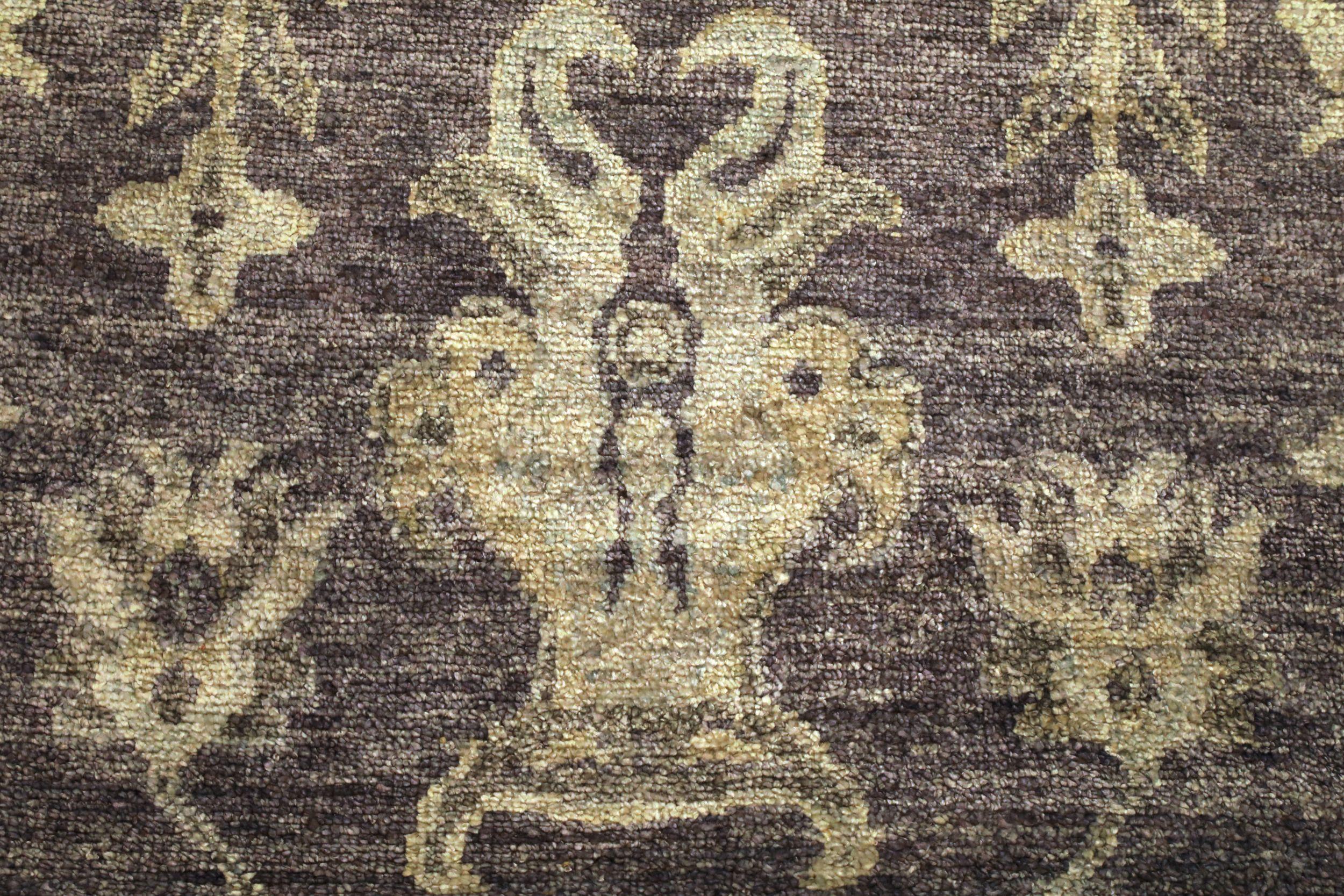 Indien Oushak Bereich Teppiche - Wolle Brown Elfenbein Design - 94156 (Indisch) im Angebot