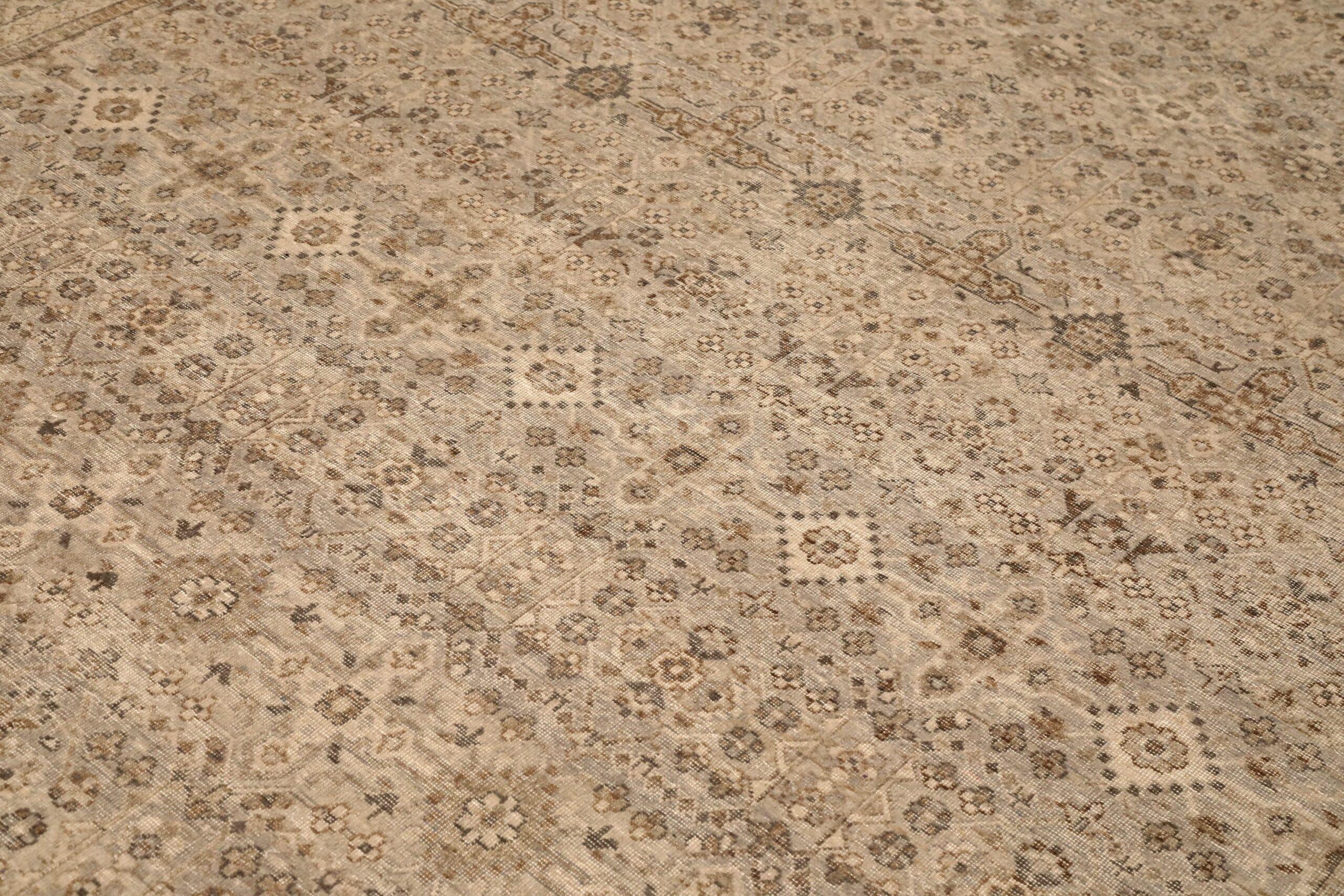 Indien Oushak Bereich Teppiche - Wolle Brown Elfenbein Design - 96605 (Moderne) im Angebot
