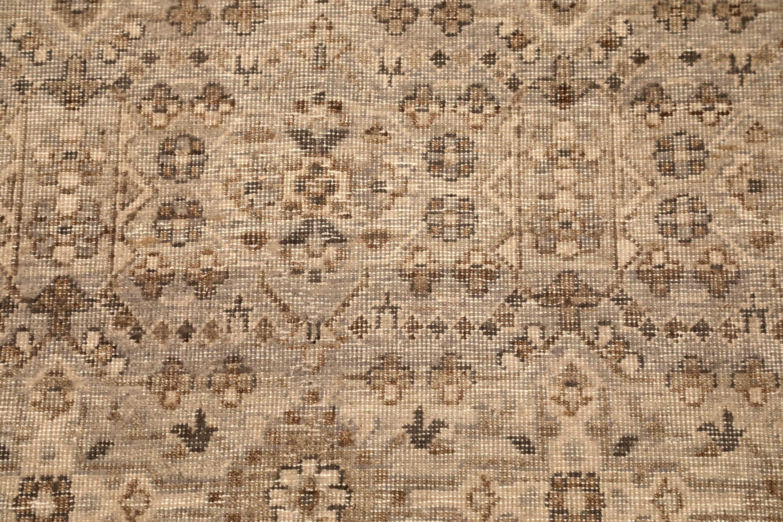 Indien Oushak Bereich Teppiche - Wolle Brown Elfenbein Design - 96605 im Zustand „Hervorragend“ im Angebot in Dallas, TX