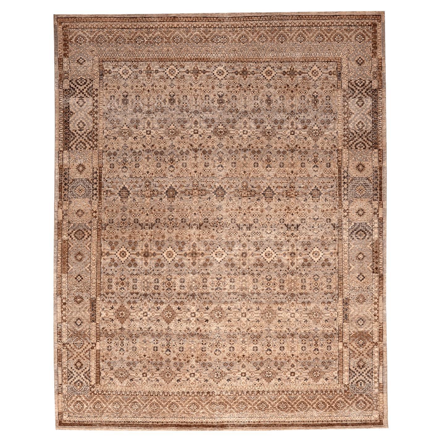 Tappeti India Oushak - Lana Marrone Avorio - 96605
