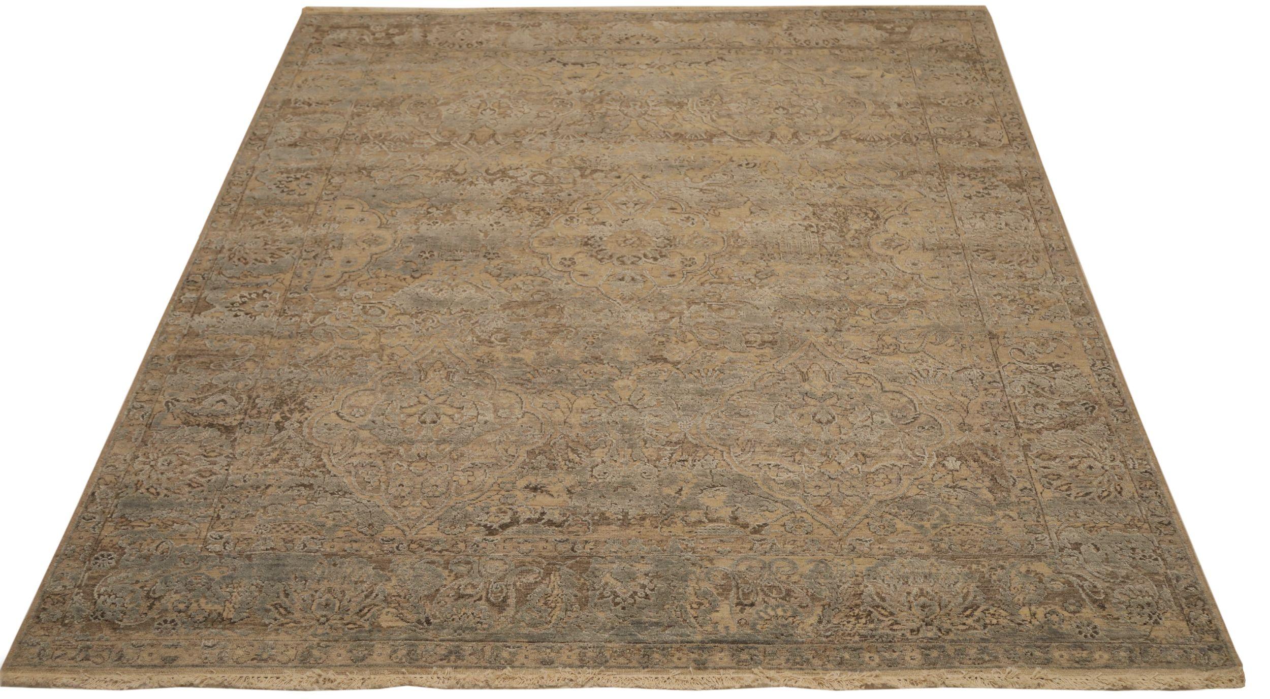 Discover the elegance of India Oushak featuring Area Rugs in Circa 1990. Designed with Wool and BrownIvoryTaupe, this exclusive design is perfect for enhancing your space.