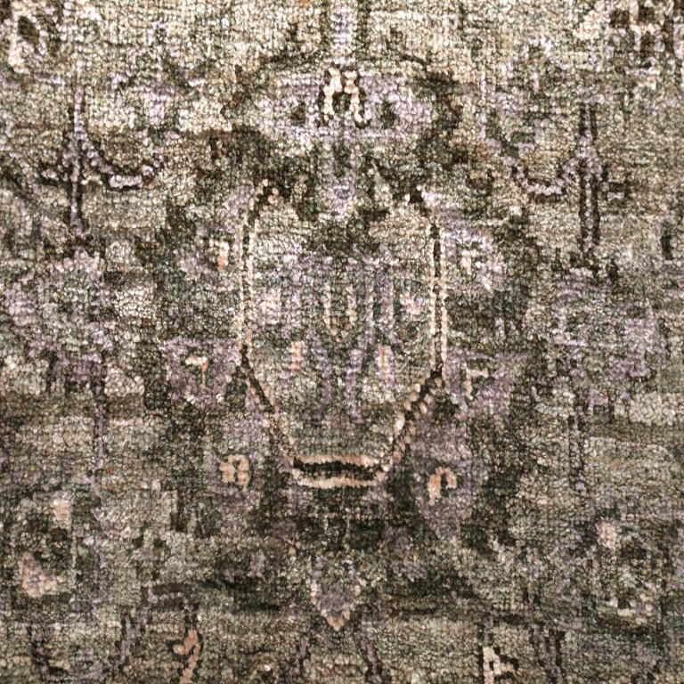 Indien Oushak Bereich Teppiche - Wolle Brown Elfenbein Taupe Design - 94148 (Handgeknüpft) im Angebot